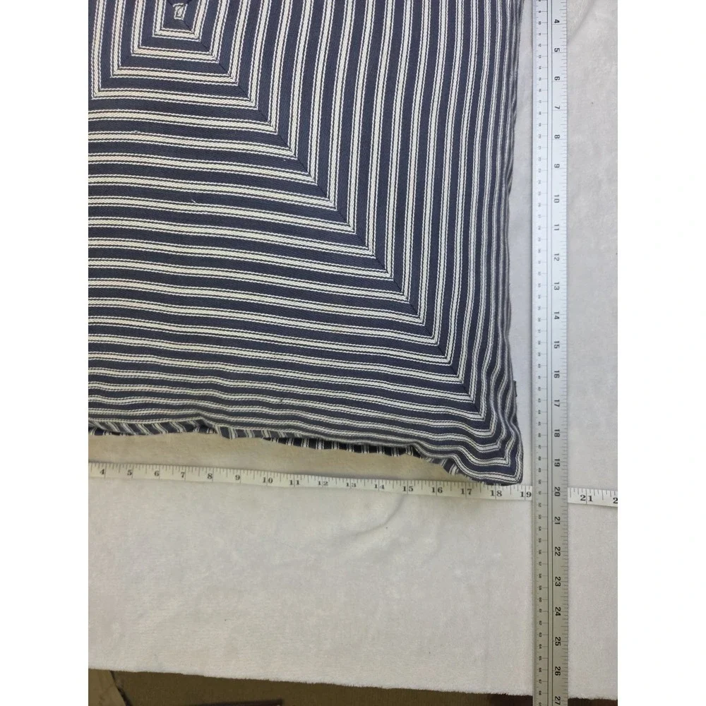Ralph Lauren LRL Ticking Stripe‎ Blue Throw Pillow Nautical Coastal Down 20x20